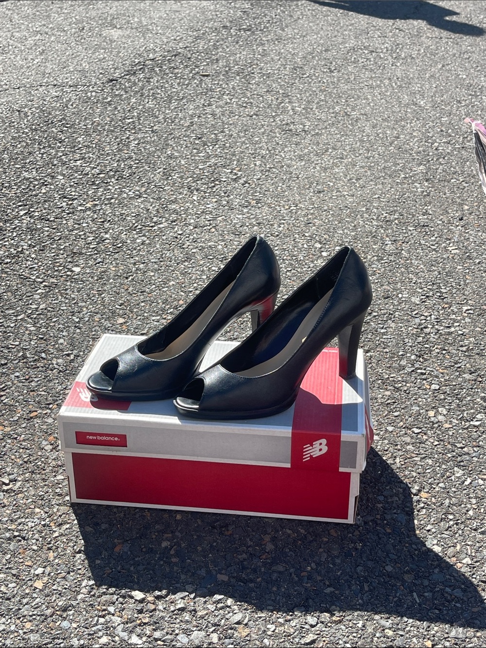 Worthington Black Peep-Toe High Heel Pumps